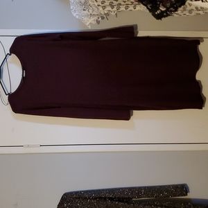 Wine colored ribbed dress xl